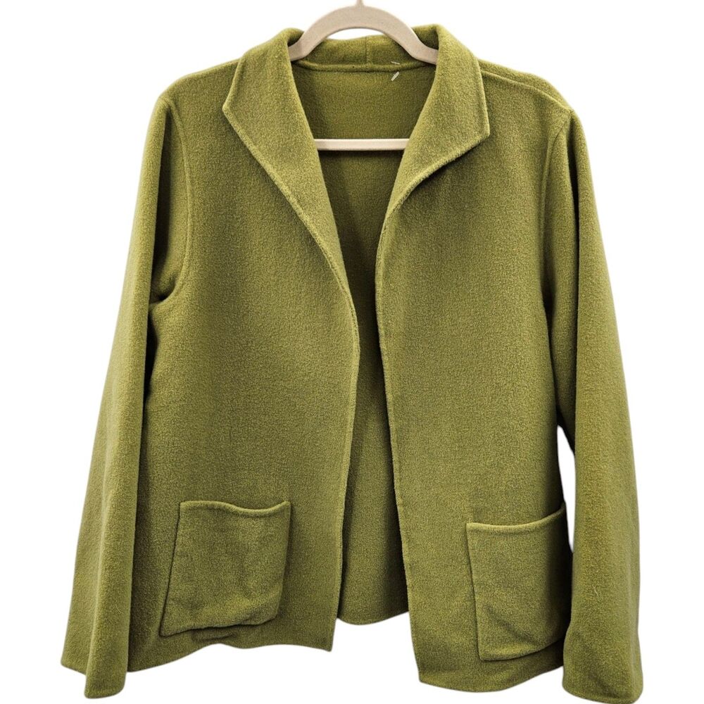 Eileen Fisher Cashmere Wool Blend Jacket Size Medium Cardigan Sweater Pockets